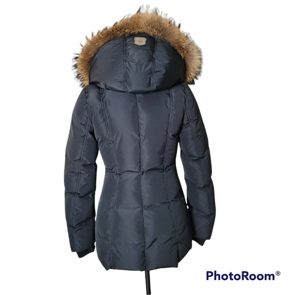 Mackage Black Down Coat with Natural Fur Signature Mackage Collar - Size S - Picture 3 of 16